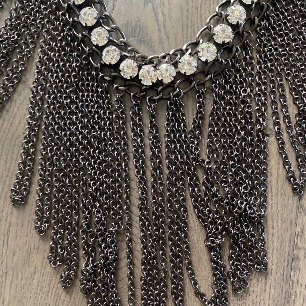 Vintage Crystal Chain Necklace Burning Man Goddess - Picture 3 of 4